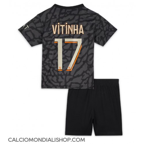 Maglie da calcio Paris Saint-Germain Vitinha Ferreira #17 Terza Maglia Bambino 2023-24 Manica Corta (+ Pantaloni corti)